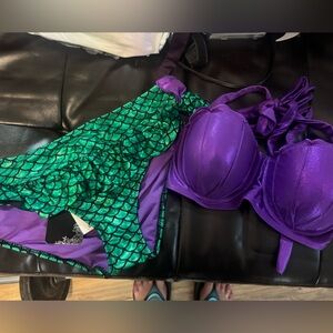 Disney Mermaid-Inspired Green and Purple Bikini